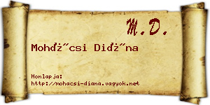 Mohácsi Diána névjegykártya