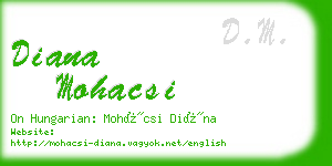 diana mohacsi business card